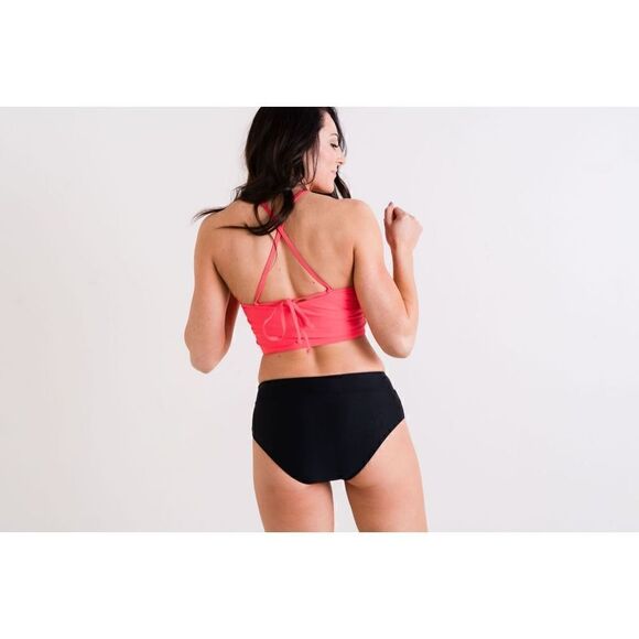 NWT Midkini, High Neck, Halter Tie, Bikini Top, Hot Pink size Small - Picture 9 of 14